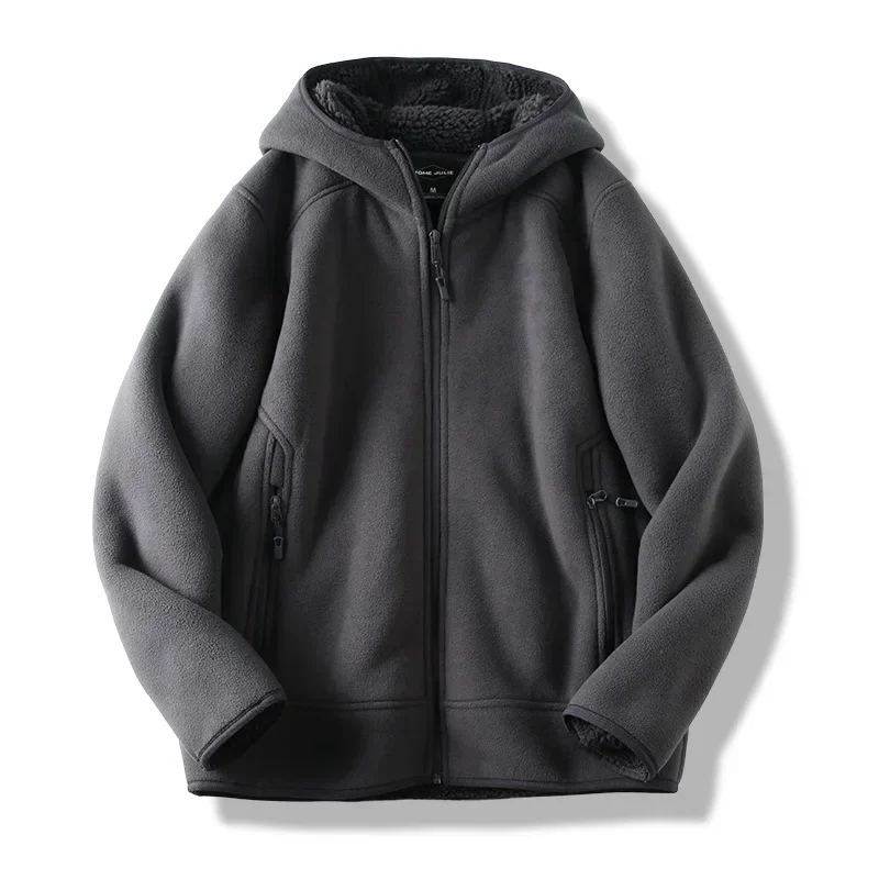 

Thickened Winter Men's Warm Solid Color Hooded Outdoor Cotton Jacket