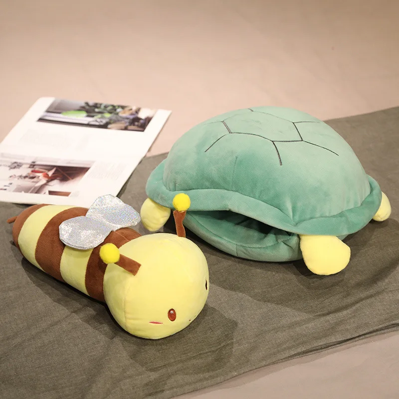 

Bestie Friend Tortoise and Bee Combination Stuffed Plush Toy Ninja Turtle Shell Pillow for Girl's Gift