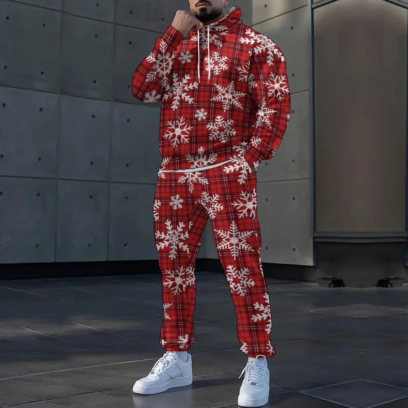 

NewAutumn Christmas Santa Claus 3D Printed Hoodie Suit Men Sweatshirts Sweatpants Fashion Two Piece Tracksuit Set Men's Clothing