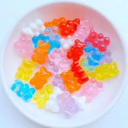 20pcs Mix Colors Resin Bear Sweet Candy Flatback Cabochon Miniature pattern applique ornament craft DIY scrapbook