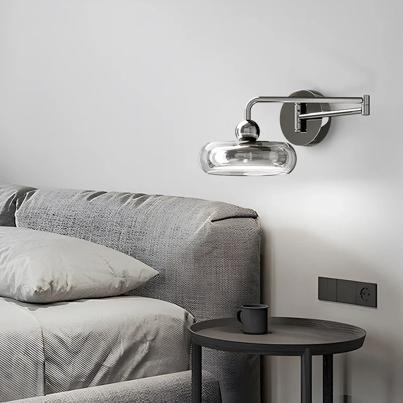 Nordic Minimalistische Swing Arm Schwarz/Silber Schmiedeeisen Wand Lampen Moderne High-end-Nachttisch Hotel Restaurant Studie lesen Wandlampen