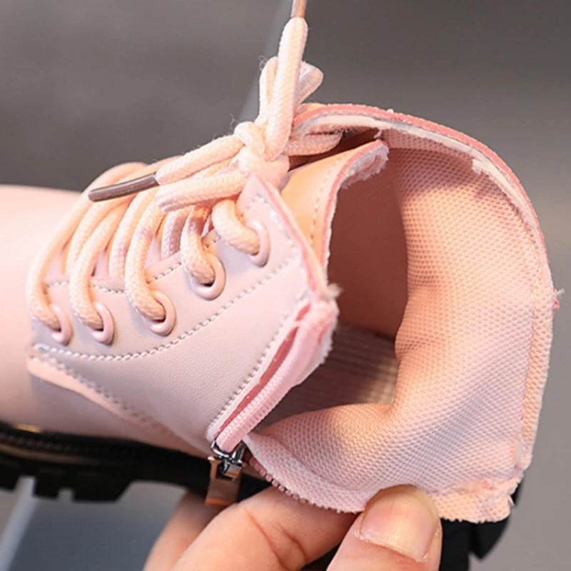 Autumn Children\'s Fashion Boots Rhinestone Cartoon Cat Baby Girls Ankle Boots Non-slip Kids Riding Boots Shoes