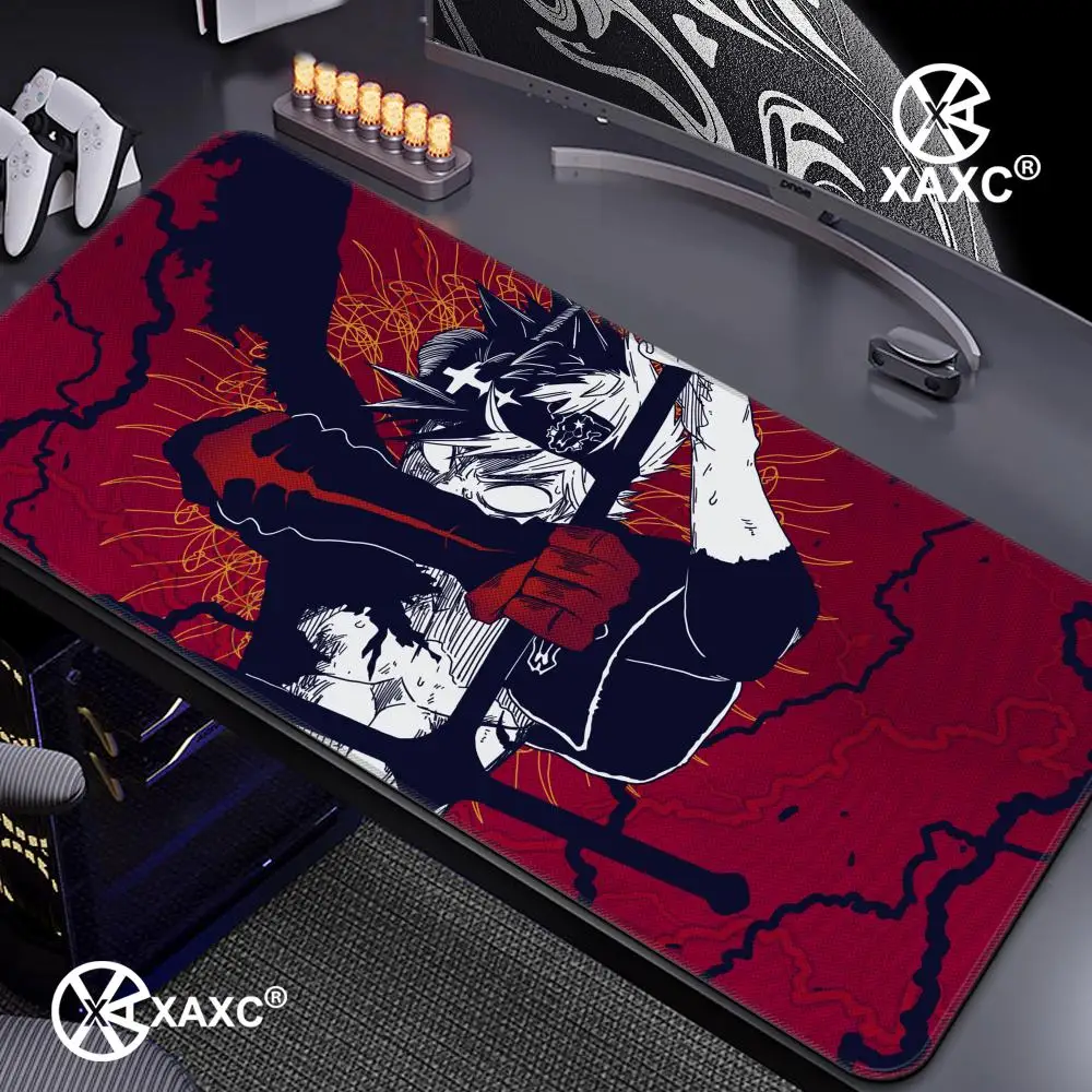 Anime B-Black C-Clovers Mouse Pad Large Keyboard Mouse Desk Pad XXL Non-Slip Rubber Gaming Mouse Pad Laptop Mouse Carpet XAXC