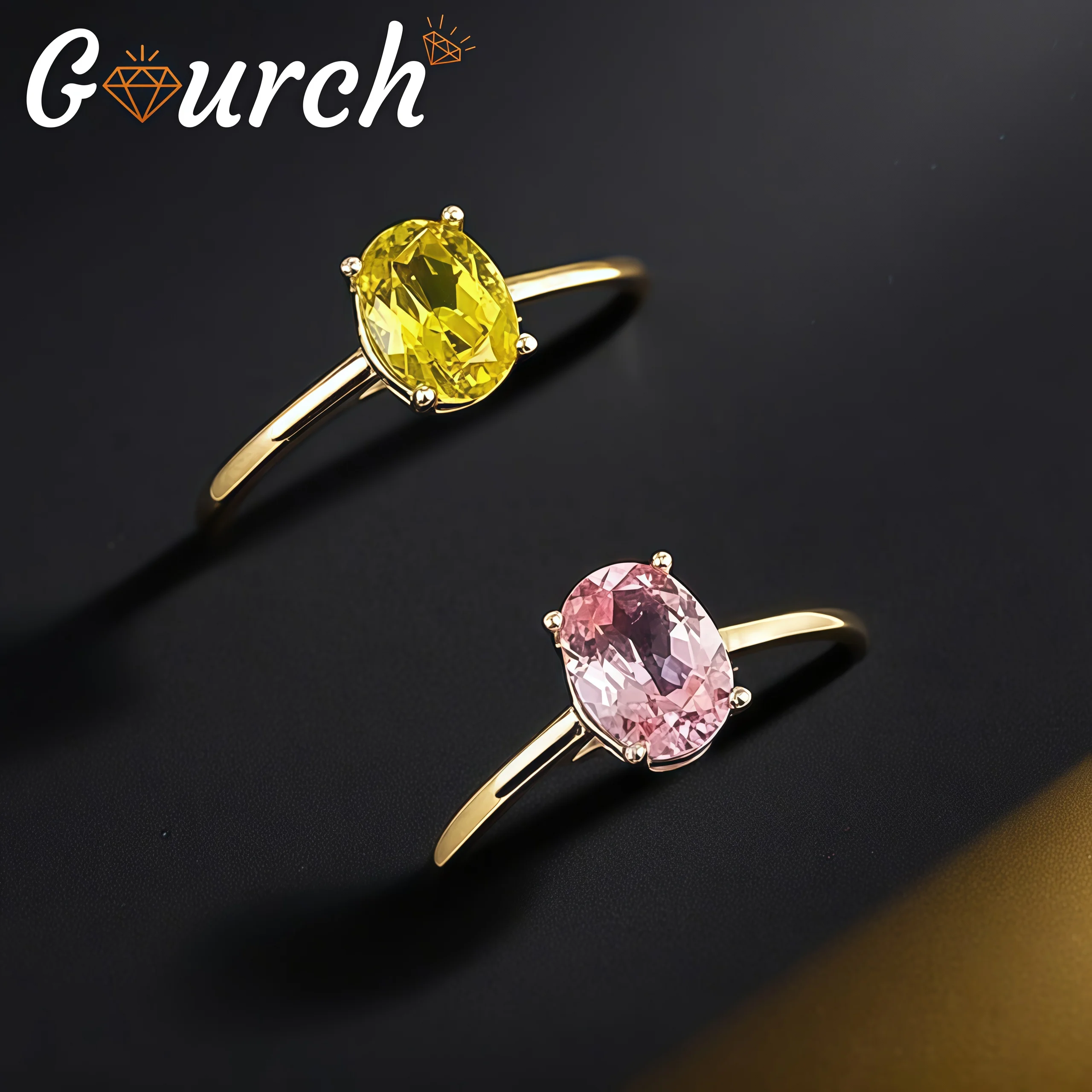 

Кольцо с муассанитом Gourch 1CT Padparadscha/Canary Yellow/Ruby, кольцо, выращенный в лаборатории драгоценный камень, стерлинговое серебро S925 для женщин, ювелирные изделия