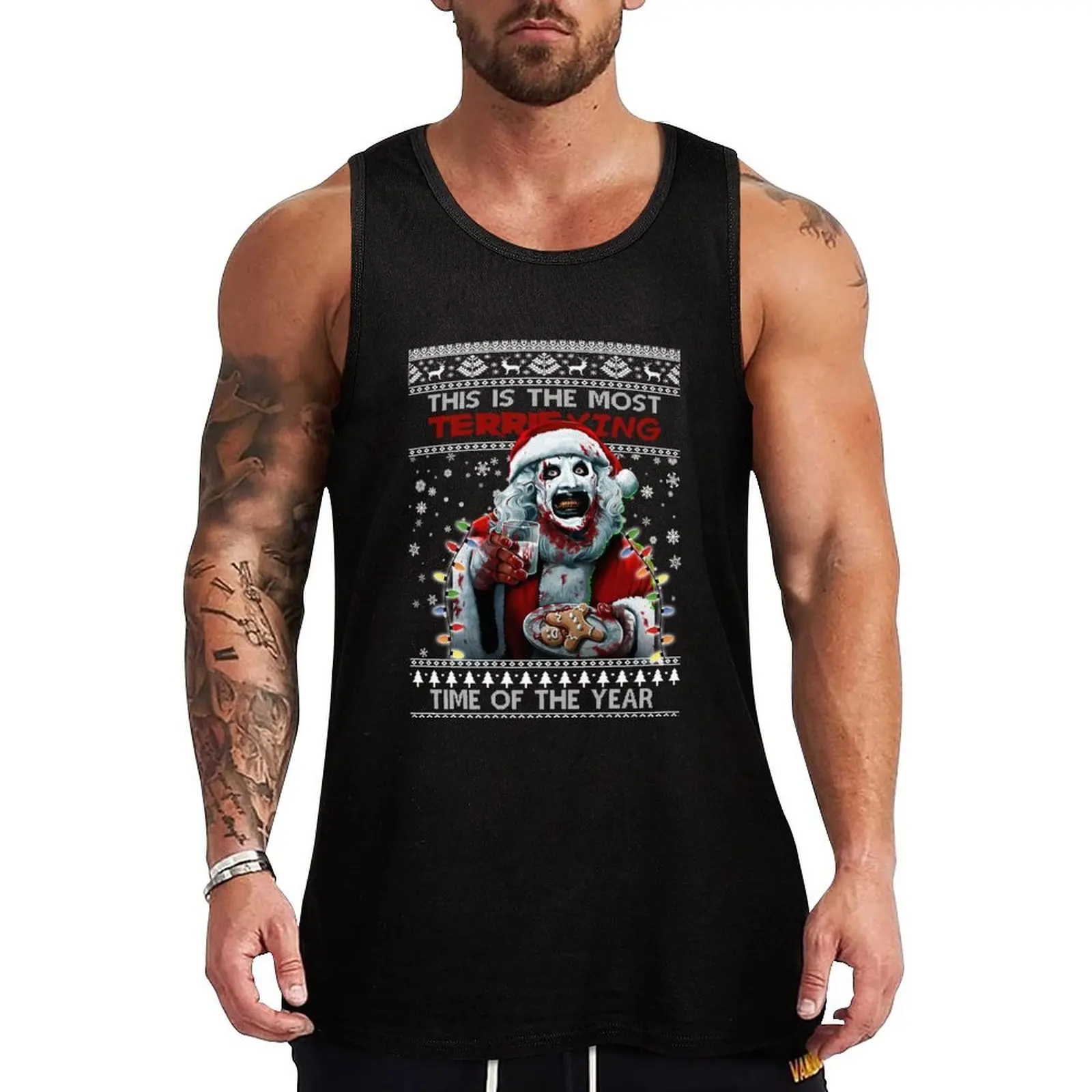 

This is the terrifying time of the year Terrifier Tank Top Graphic Print Tank Top Casual Sleeveless Novelty Shirt