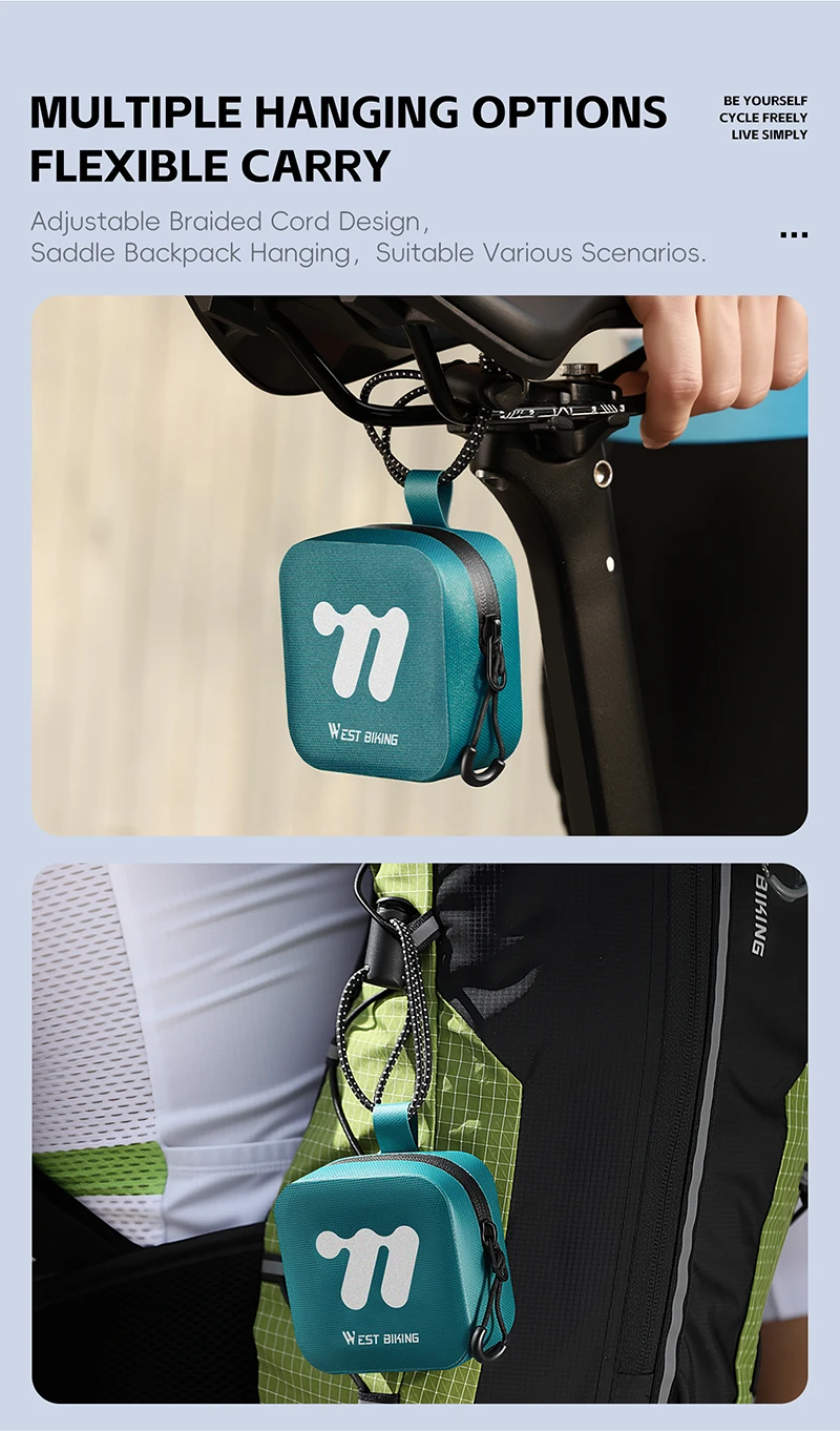 WEST BIKING Mini-Satteltasche, wasserdichte TPU-Fahrradtasche für Fahrrad, zum Aufhängen unter dem Sitz, leichtes Fahrradzubehör – Detail 9