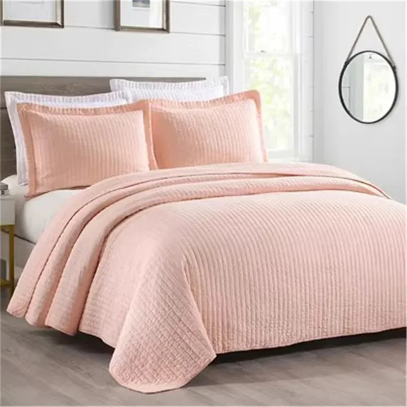 Colcha listrada na cama conjunto de colcha de algodão reversível acolchoado capa de cama queen king size cobertor acolchoado lance colchão topper