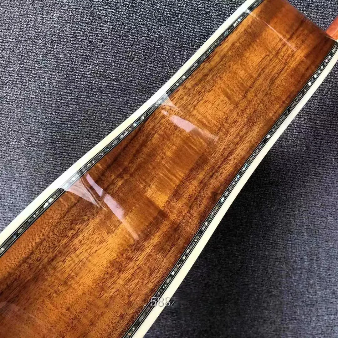 جميع كوا الخشب الغيتار الصوتية ، إناء كبير ، الأبنوس الأصابع ، 41 "، سلسلة D45 ، 12 سلسلة سلسلة
