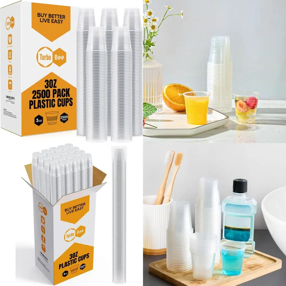 

3 oz Disposable Plastic Cups, Ideal for Tasting, Food Samples, and Small Tumblers