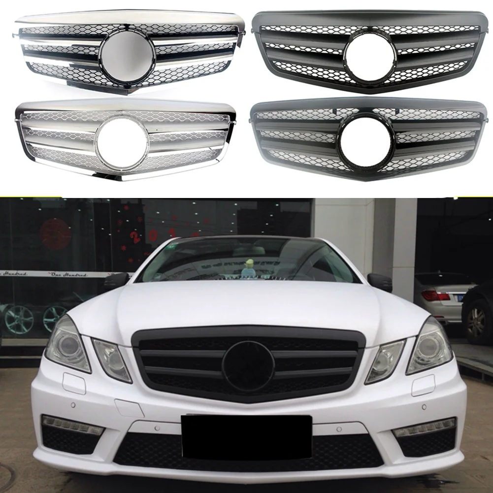 Front Racing Facelift Bumper Grill Upper Grille Cover For Mercedes-Benz W212 E-Class E250 E280 E300 E320 E400 E430 2009-2013