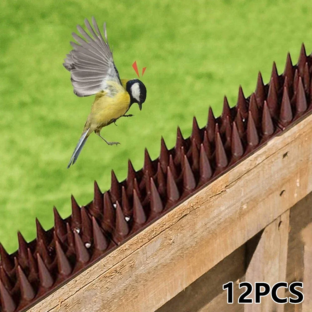 12Pcs Fence Wall Spikes Bird Deterrent Spikes Plastic Anti Climb Cat Animal Repellent For Garden Fences Birds Pigeons Spikes