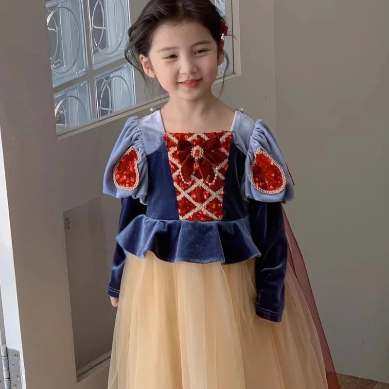 

Disney Snow White Birthday Dress, Girls' Tulle Princess Gown for 1st Birthday & Fall