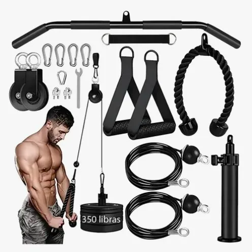 Pulley rope homemade household high pull down arm force triceps thick and thin rod
