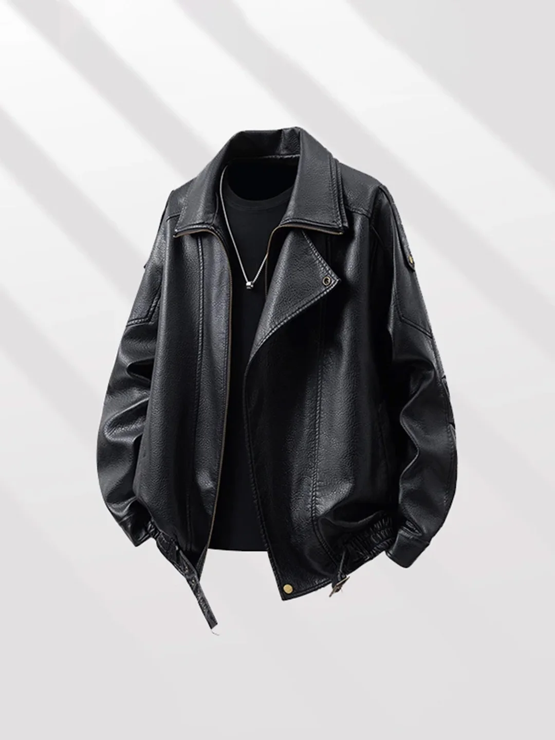 

Мужская куртка из тяжелой искусственной кожи American Sle, высококачественная осенняя крутая кожаная одежда с мотоциклетным воротником...