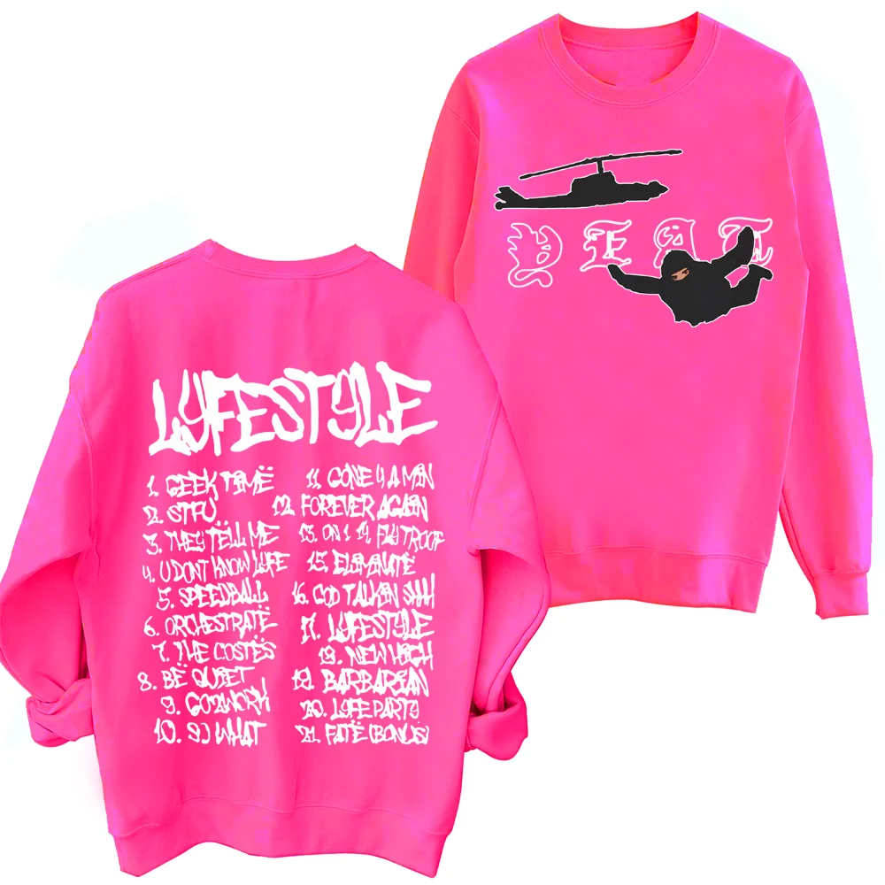 Yeat Lyfestyle Sweatshirt Harajuku Round Neck Long Sleeve Oversized Popular Music Hoodie Fans Gift