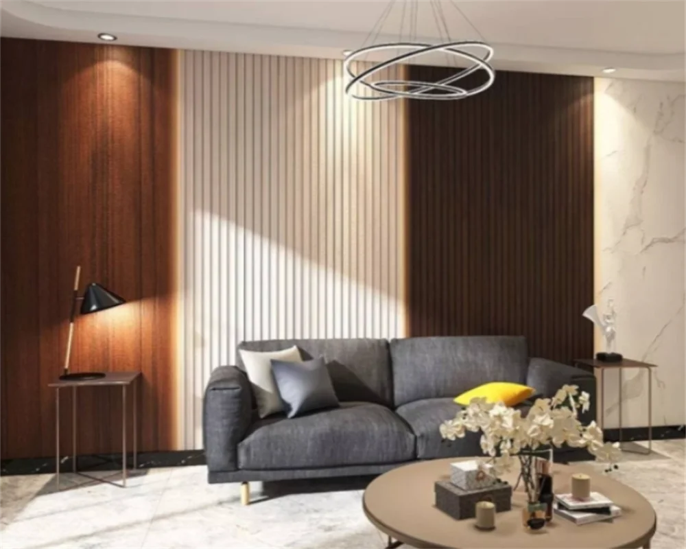 

beibehang Customized simulation vertical strip wood grain Nordic bedroom living room papier peint grille background wallpaper