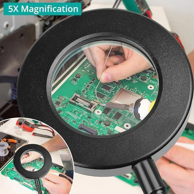 4 Inch 179 Type Magnifying Glass Desk Lamp Ring Pattern Beauty Filling Light Clip