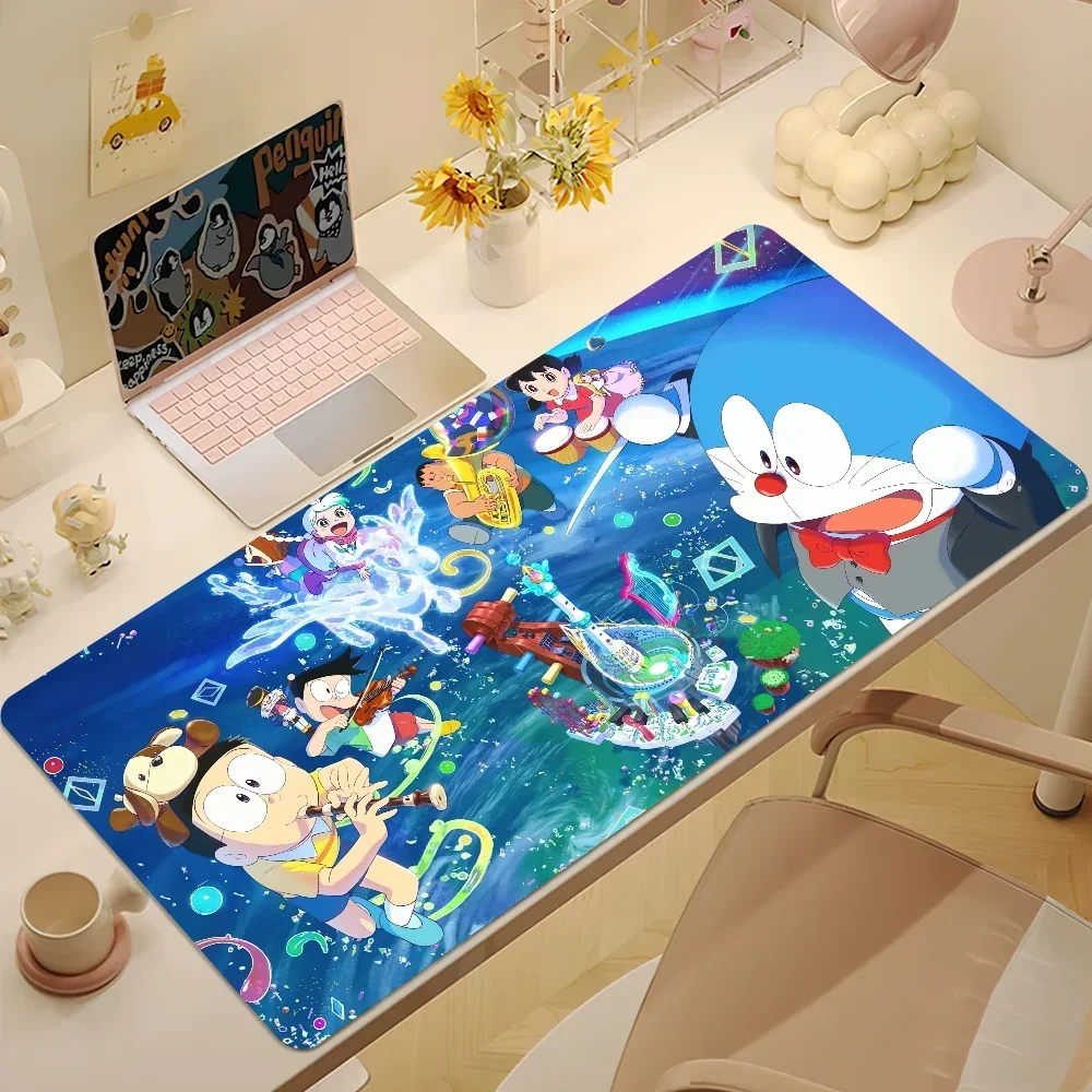 D-Doraemon N-Nobita E-Earth S-Symphony Large Gaming Mouse Pad, Non Slip Rubber anime Desk Mat, Cartoon Student Office PC Gamer