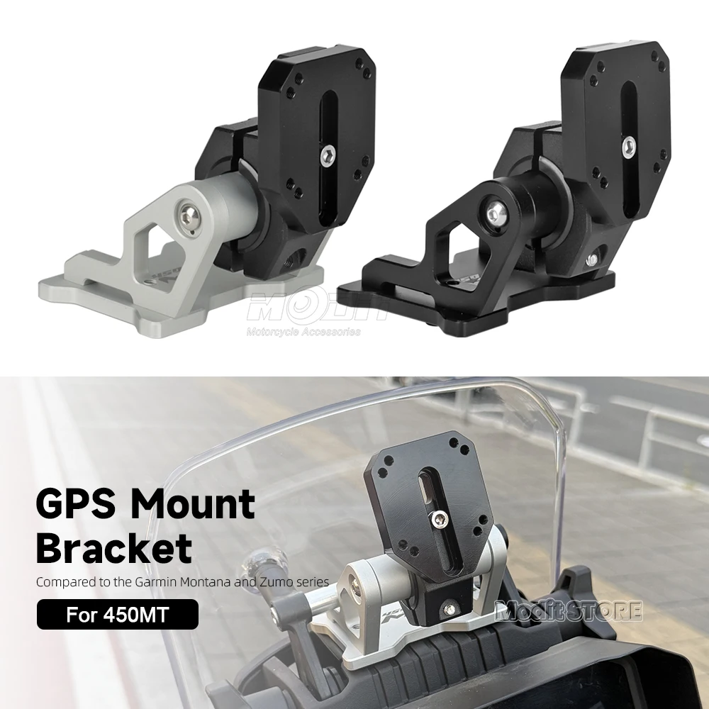 Soporte de motocicleta soporte de montaje GPS navegación para teléfono móvil CNC soporte de grabadora de conducción de aluminio para CFMOTO 450MT 450 MT 2024-