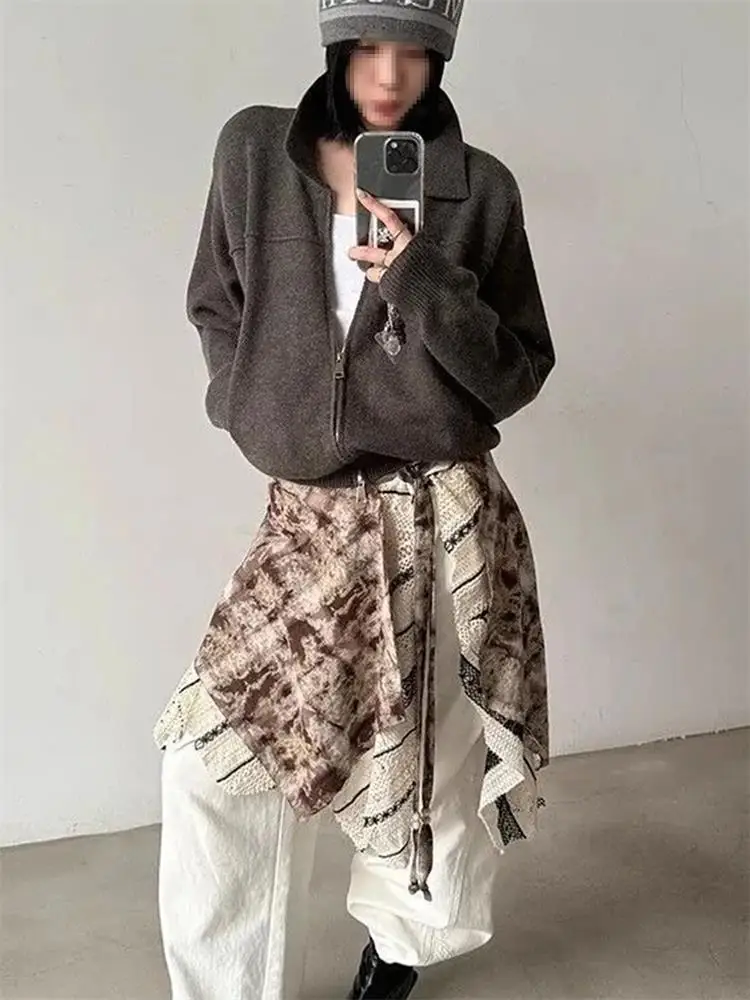 Heavy Duty Layered  Half Skirt Women's Uneven Bell Bottoms a Line Short Skirt Outerwear Skirts Commute Korean Style ...