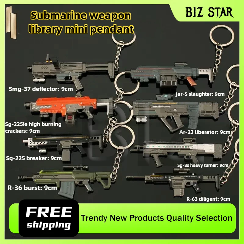 9 سنتيمتر Helldivers2 لعبة البنادق المفاتيح سبيكة AR-23 Liberator/JAR-5 Ominate/R-63 Diligent/SG-225IE سلاح تمزق عالي الاحتراق هدية