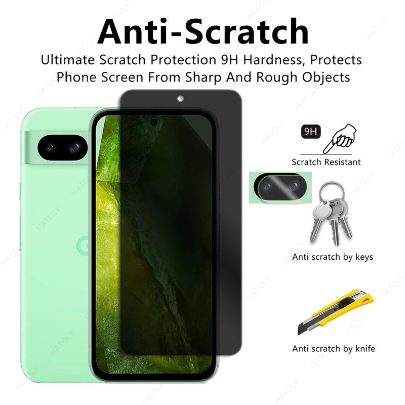 Privacy Screen Protector For Google Pixel 8a For Pixel 8 Anti-spy Glass Camera Lens Protector For Pixel 8 Pro Anti Glare Glass