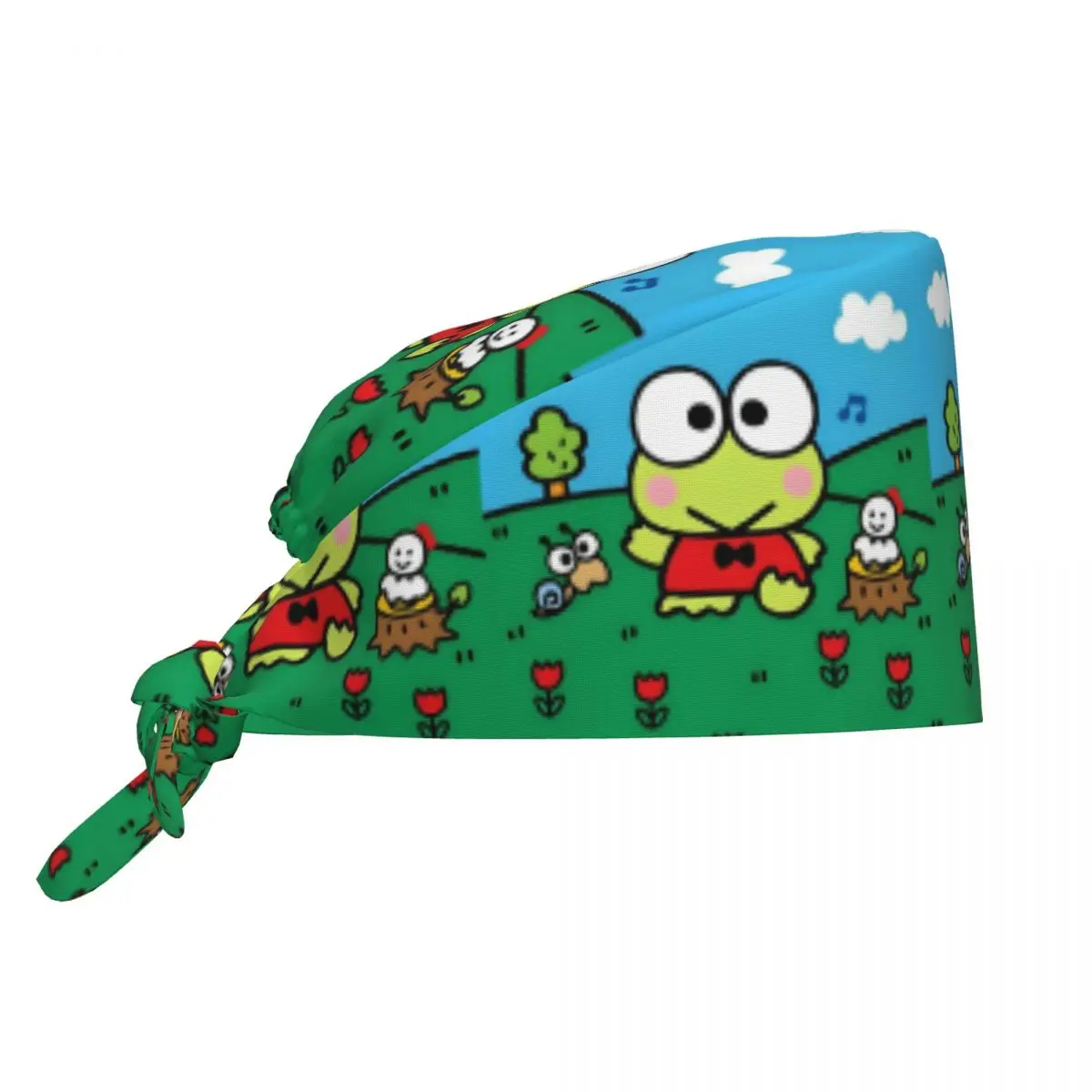 مخصص سانريو Keroppi الكرتون تنظيف قبعة العمل مريحة الرجال النساء فرك قبعة الجراحية قبعة ممرضة الدعك قبعة ممرضة