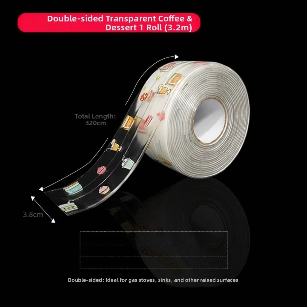 

Рулонная самоклеящаяся уплотнительная лента из ПВХ для ванной комнаты, 50/38 мм, для швов раковин, устойчивая к пятнам, водонепроницаемая, для окон, для домашнего использования