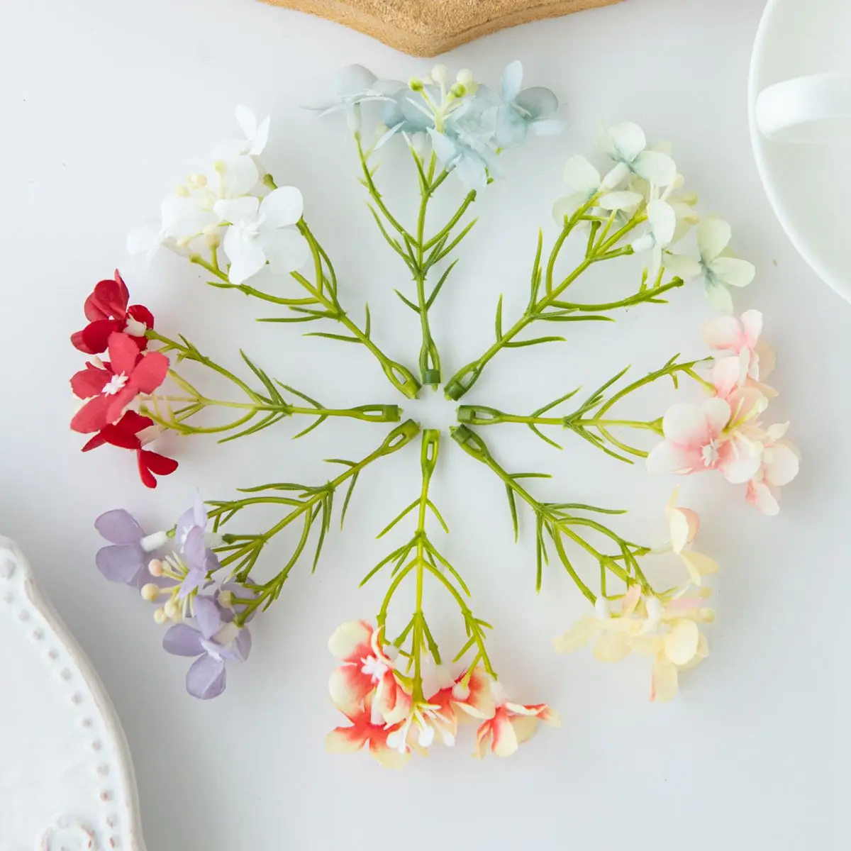 Künstliche Blumen Mini-Pflaumenblüten Großhandel DIY Geschenk Süßigkeitenbox Haarnadel Brosche Heim Festival Party Outdoor Garten Deko Hochzeit – Detail 3