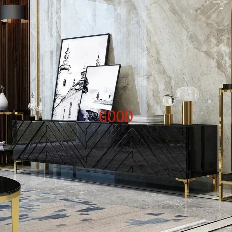 

Light Luxury TV Cabinet and Tea Table Combination Living Room Post-Modern Neoclassical Low Cabinet