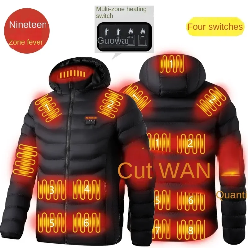 2024 Zone 11 and Zone 15 Smart Heating Jacket USB Smart Charging Heating Cotton Coat Winter Down Cotton Warm Electric Jacket