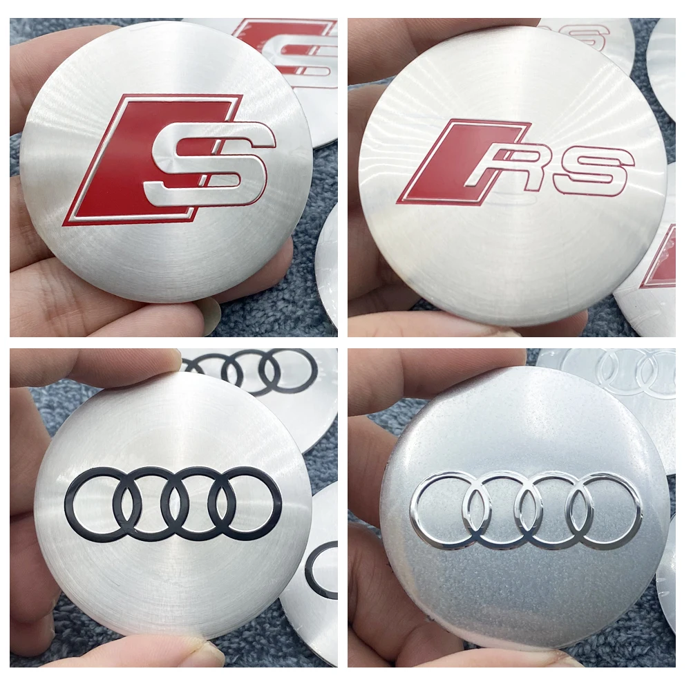 4pcs/lot 56/65mm Wheel Hub Cap Emblem Sticker Car Decoration for AUDI A3 A4 B7 B8 B9 A5 A6 A7 A8 Q1 Q2 Q3 Q5 Q7 Q8 TT RS R8