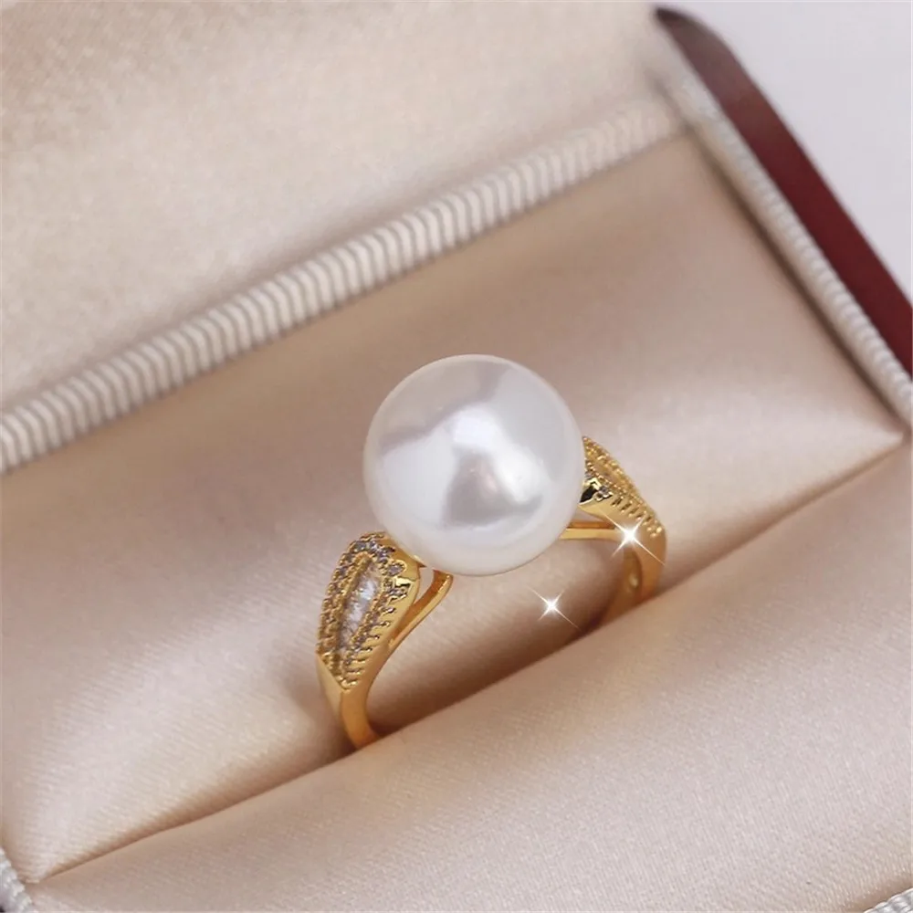 

5pcs Adjustable Gold Plated Pearl Ring Settings Findings & Accessories-for Jewelry Making Bulk Wholesale Craft Supplies 11-13mm
