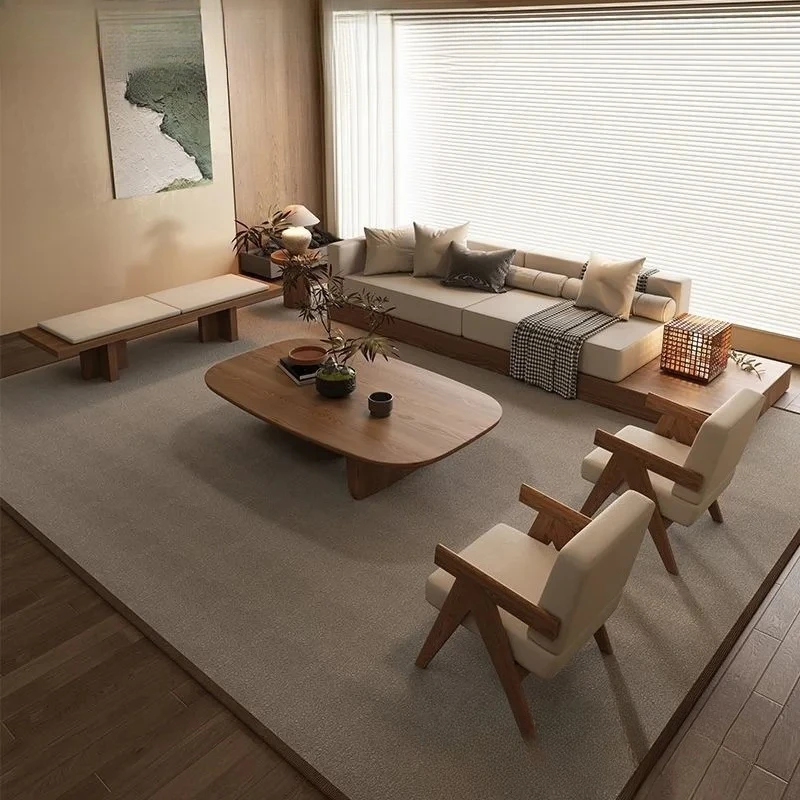 

Полный комплект диванов из массива дерева в стиле дзен, эстетика династии Сун, для семейной гостиной.