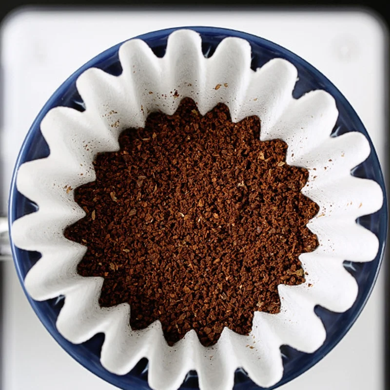 50 Pcs/box Coffee Filter Cake Type Hand Brew Origami Filter Cup Drip Filter Bleached Coffee Filter Coffee Hand Brew Accessories