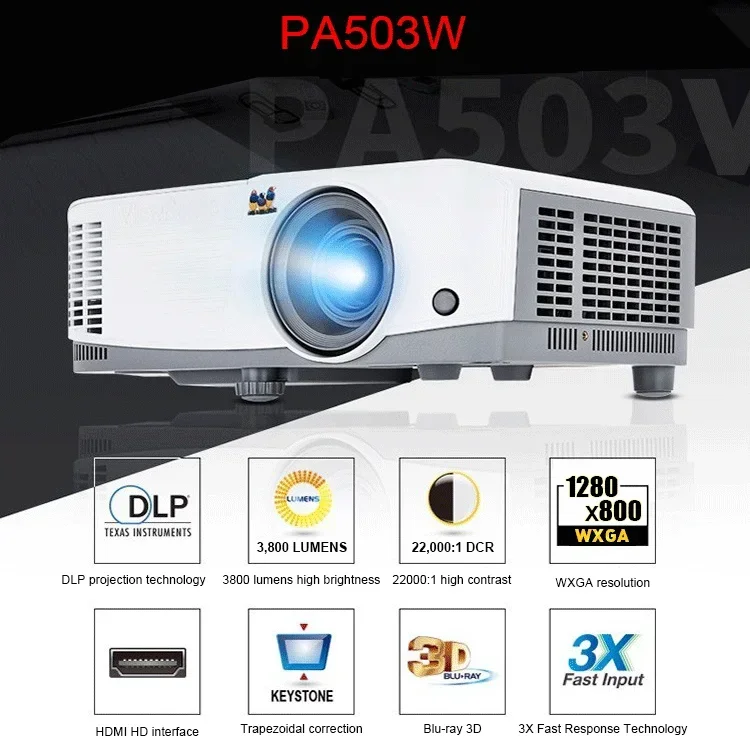 projector screen ViewSonic PA503W Business Education Projector 3800 lumen WXGA Portable Projector