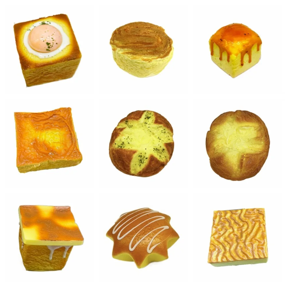 Simulação de comida pão lento rebote brinquedo pão grande espremer pão comida jogar brinquedos lento subindo bolo do plutônio lento rebote brinquedo crianças presente