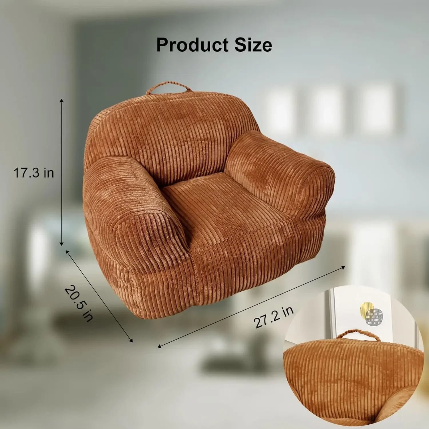 Ultra Soft Bean Bag Sofa Chair For Kids Contemporary Design Reading Couch Lazy Sofa For Living Room To Go Sofa