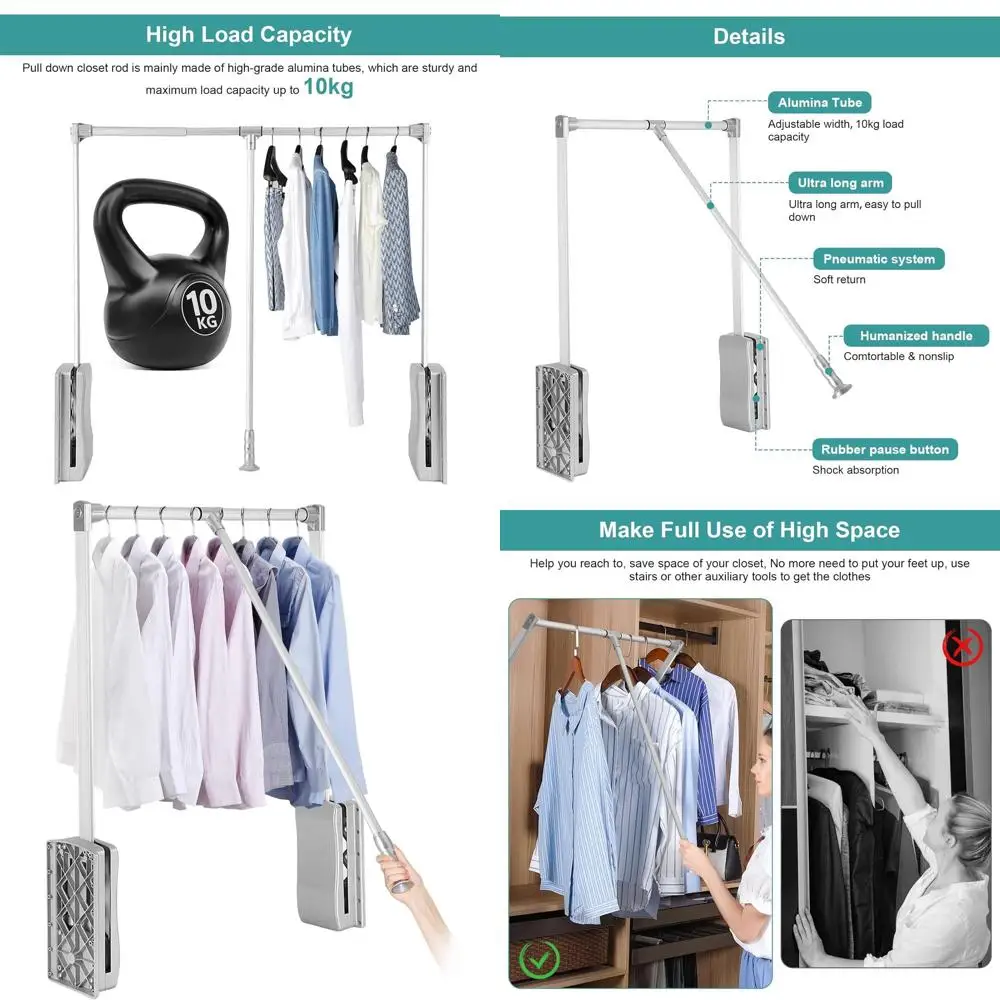 

Выдвижные стержни для гардероба для подвешивания одежды, регулируемая ширина, вешалка для одежды, органайзер для шкафа, буфер для одежды Re