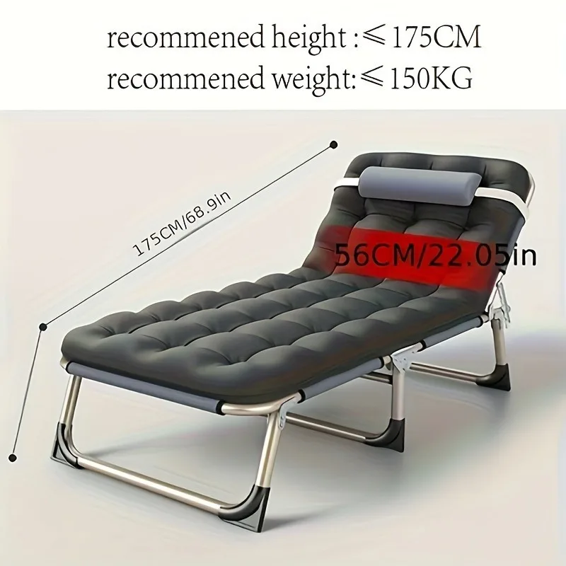 Transportation 1pc Portable Folding Installation-free Recliner, Durable Lounge Chair for Outdoor Camping