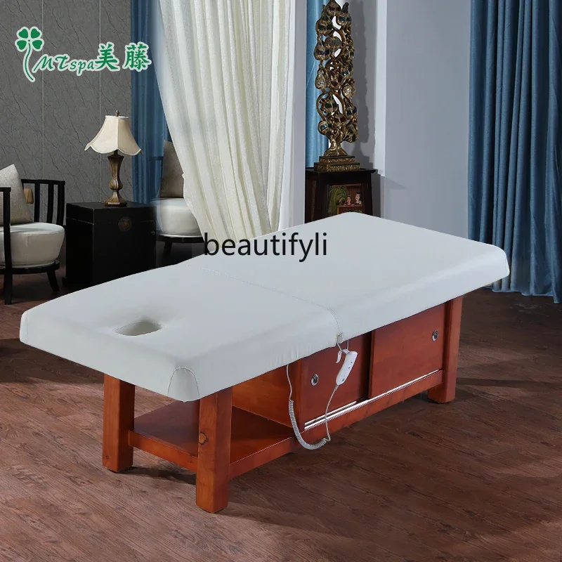 

smt03 Electric Beauty Bed Beauty Salon Solid Wood Massage Bed Health Care Massage Couch Latex Physiotherapy Bed