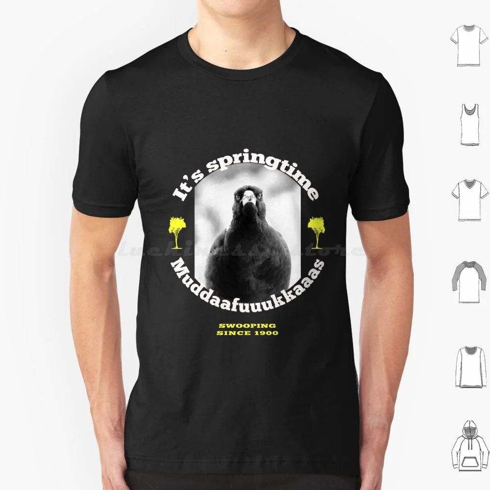 Springtime-Magpie Swooping T Shirt 6xl Cotton Cool Tee Springtime Magpie Swooping Birds Australia Aussie Summer