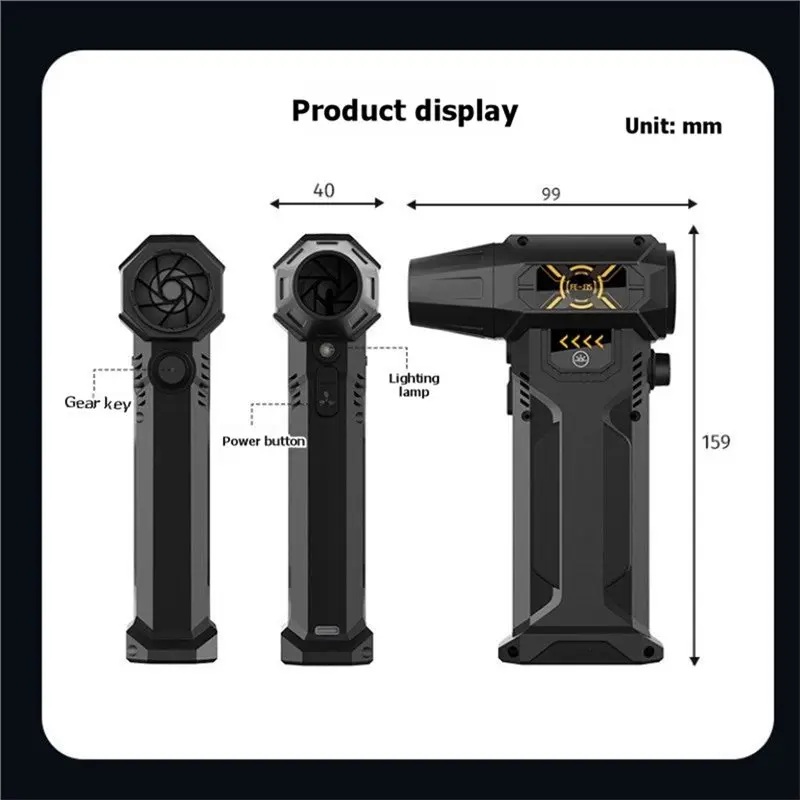 

Fresh LED Light& 4-Speed Adjustment Compressed Air Duster 130000RPM Electric Air Blower Rechargeable Battery Fast-Charging