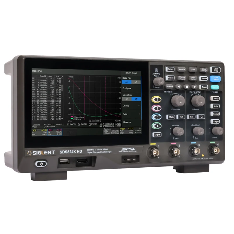 Siglent SDS804/814/824X HD Digital Oscilloscope 70-200MHz Bandwidth 2G Sample Rate Lab-Grade Handheld Portable Oscilloscope