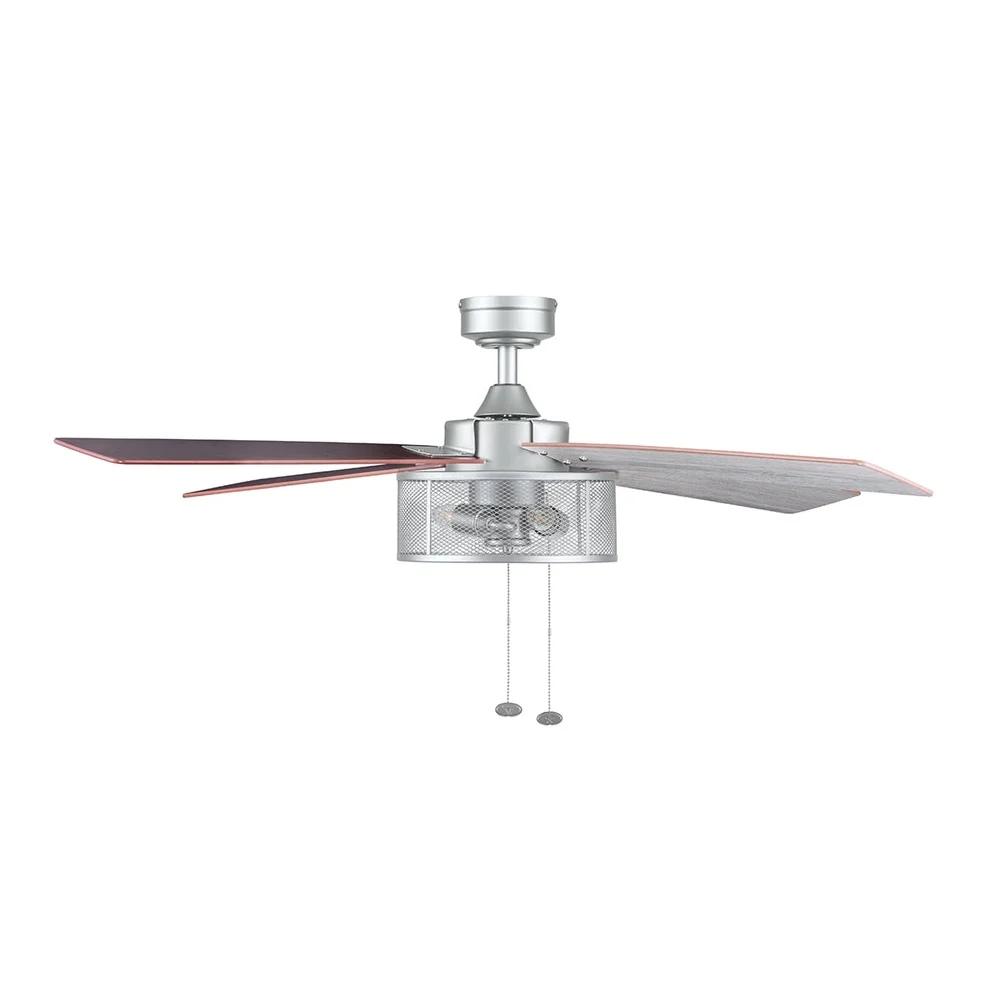 مروحة سقف داخلية 52 بوصة مع ضوء 4 شفرات قابلة للعكس سلاسل سحب موفرة للطاقة أداء هادئ لغرفة المعيشة وغرفة النوم