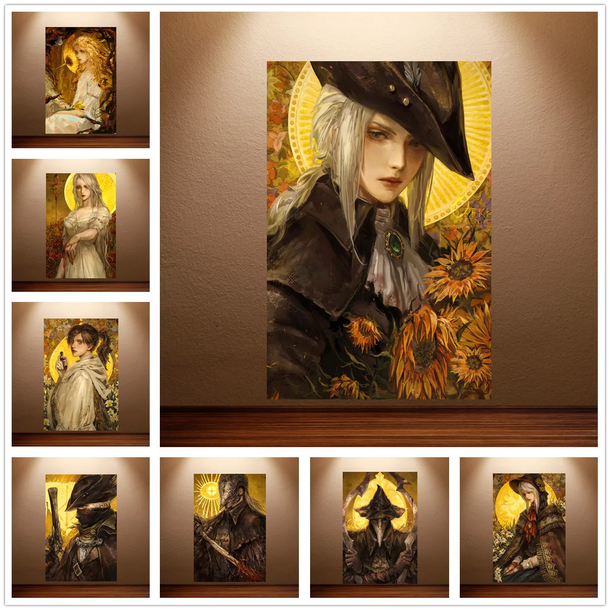Bloodborne Poster Classic Horror Game Poster Gothic Poster Canvas Wall Painting Game Room Wall Decor Study Room Wall Art Sticker