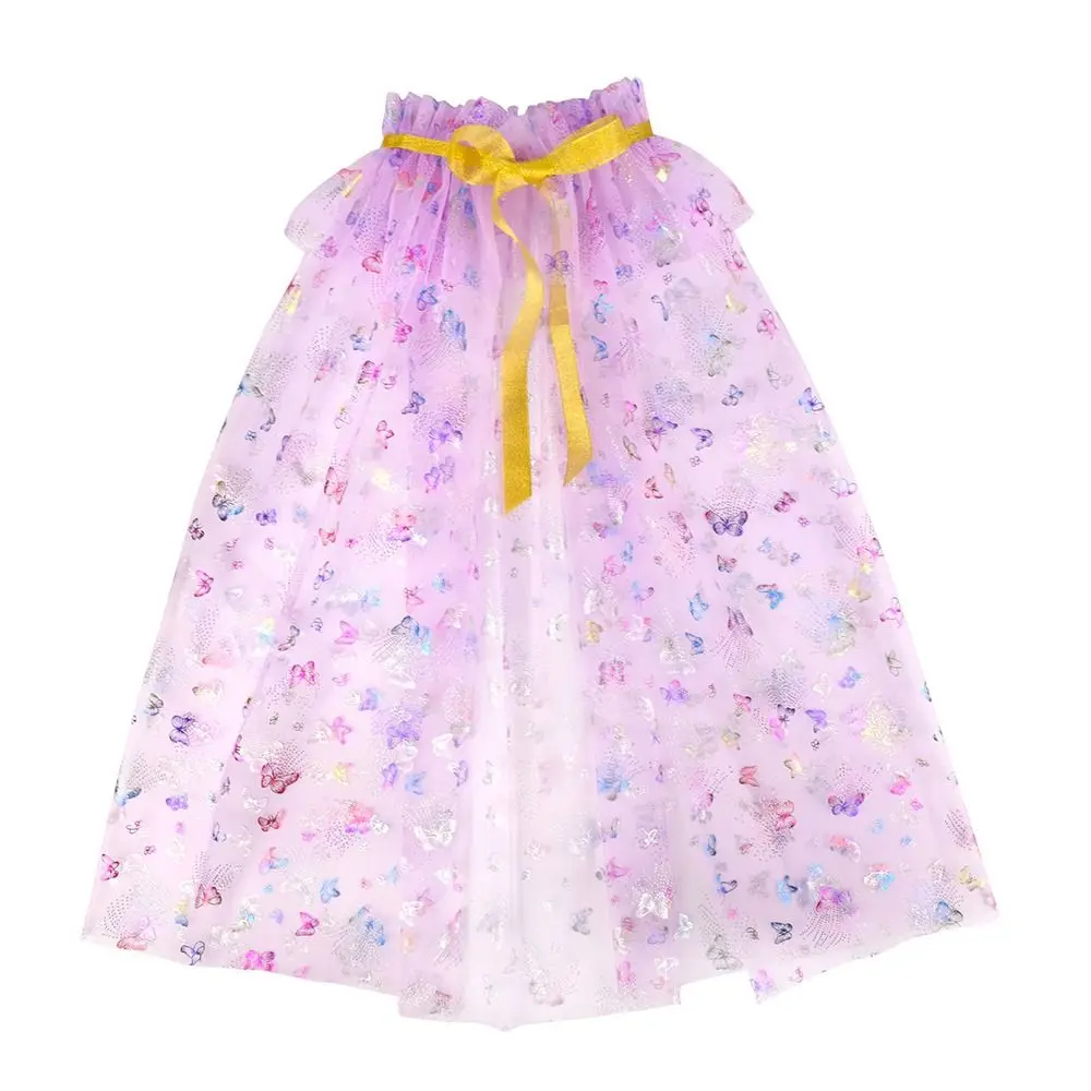 Nueva capa de princesa con lentejuelas para niñas, capa bonita de malla para disfraz de niños, capa de tul para Cosplay dulce para niñas, accesorio de rendimiento