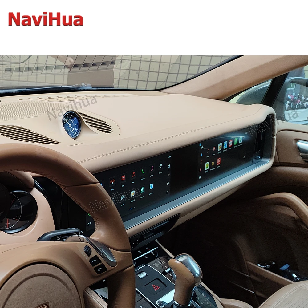 Navihua Voor Porsche Cayenne 2010-2017 gemodificeerde 2024 Nieuwe Centrale Controle Dual Screen Navigatie Interieur Upgrade 12.3 inch