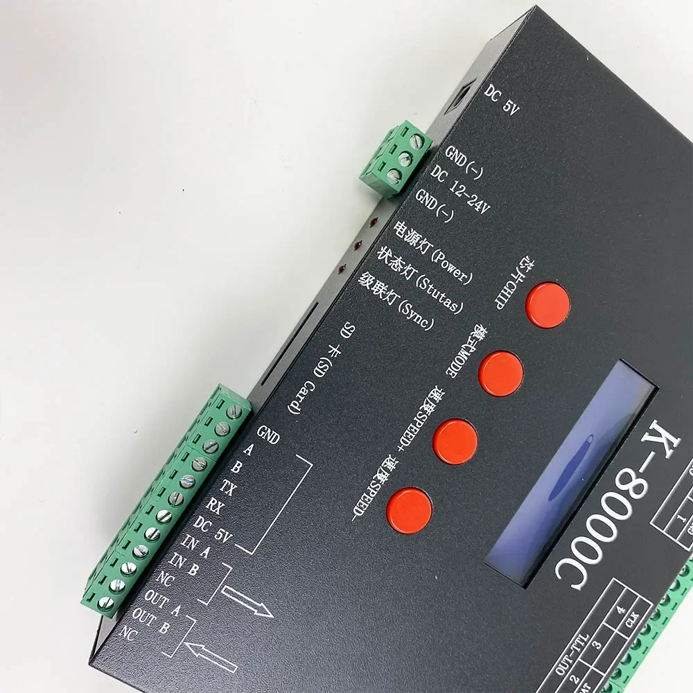 LED Pixel Controller K-8000C Original SPI 1024 Pixels Programmable Lededit DMX512 Ws2811 K8000C SD Card Pixel LED Controller