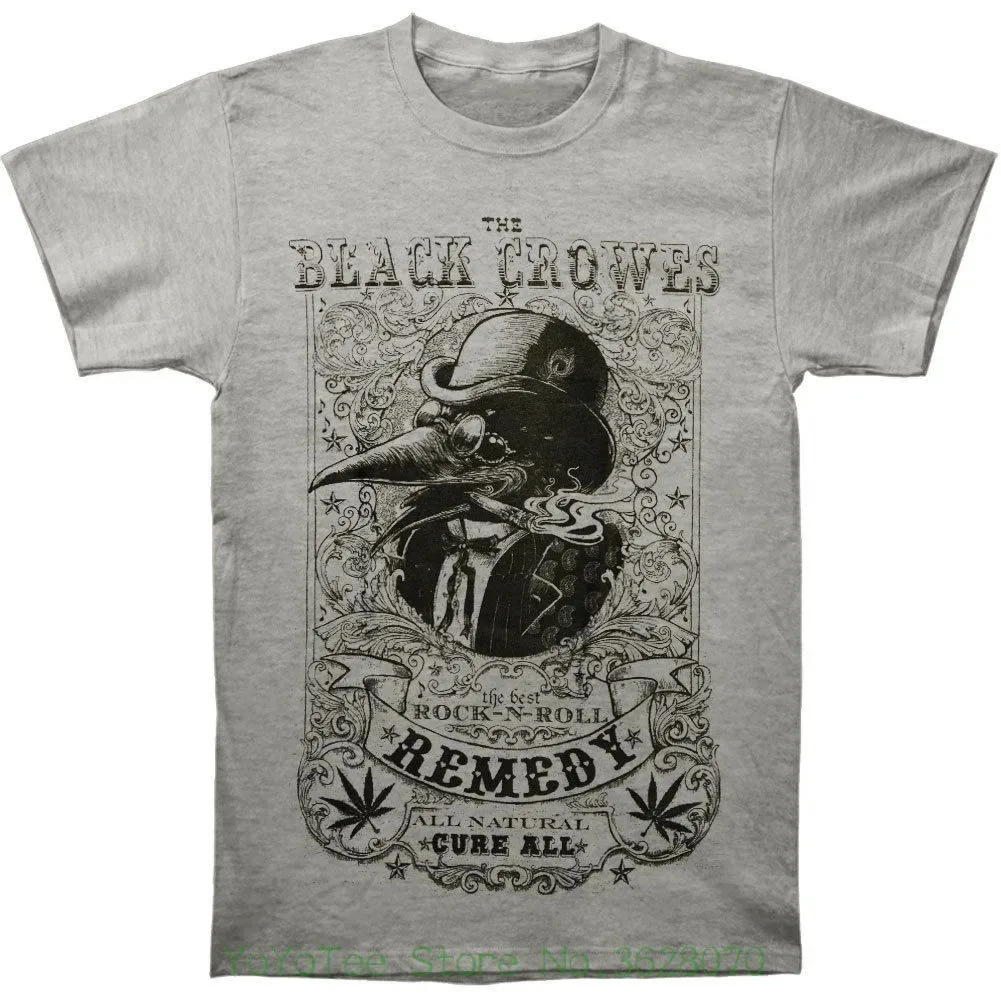 Fashion T-Shirts Summer Straight 100% Cotton Black Crowes Men'S Remedy Slim Fit T-Shirt Grey